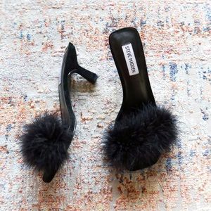 Steve Madden Karoo - feather sandals/mules in black